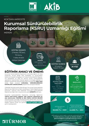 AKİB+TÜRMOB Kurumsal Sürdürülebilirlik Raporlama Uzmanlığı Eğitimi