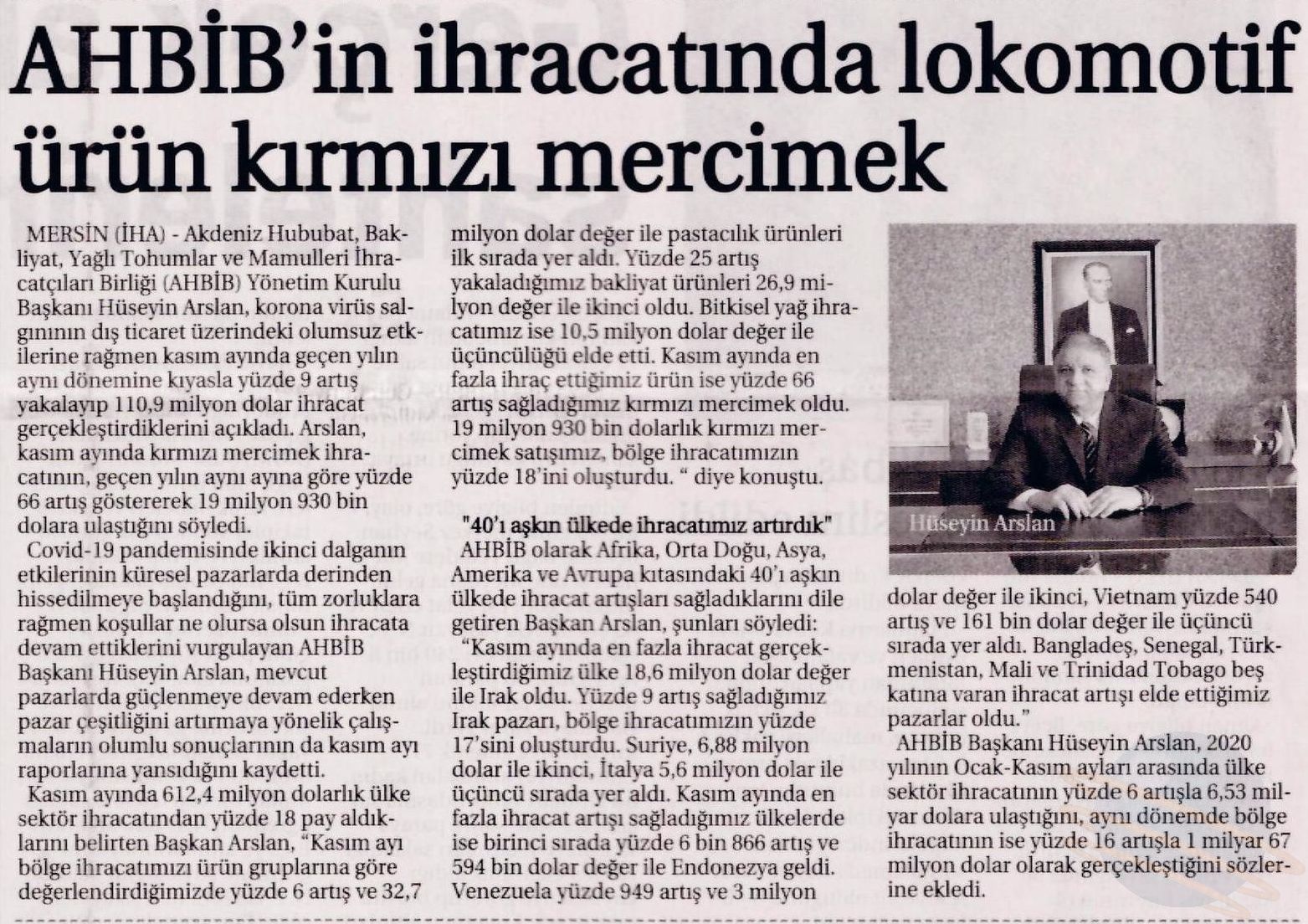 Akib Ahbib In Ihracatinda Lokomotif Urun Kirmizi Mercimek 15 Aralik 2020